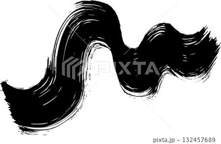 Real Ink Hand Drawn Dry Brush Grunge Wave Stroke Texture Real Ink Hand Drawn Dry Brush Grunge Wave Stroke Texture 132457689