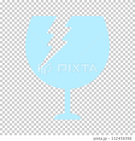 水色の割れてヒビが入ったグラスのアイコン - 壊れ物・ワレモノ注意のマークや不燃ごみのイラスト素材 水色の割れてヒビが入ったグラスのアイコン - 壊れ物・ワレモノ注意のマークや不燃ごみのイラスト素材 132458398