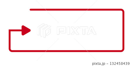 Red arrow outline with angular twist and minimalist design Red arrow outline with angular twist and minimalist design 132458439