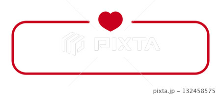 Red heart frame with blank space for personalized message 132458575