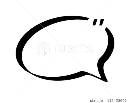 Black quotation mark symbol on white background 132458601