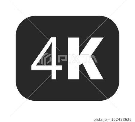 4k icon on black background signifying ultra high definition technology 4k icon on black background signifying ultra high definition technology 132458623