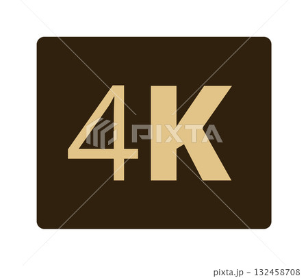 4k resolution symbol on black background displaying high definition 132458708