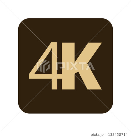 4k television display icon with high resolution quality 4k television display icon with high resolution quality 132458714