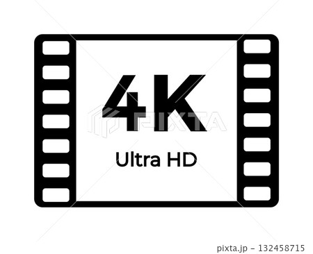 4k ultra hd film icon vector with high-resolution format symbol 4k ultra hd film icon vector with high-resolution format symbol 132458715