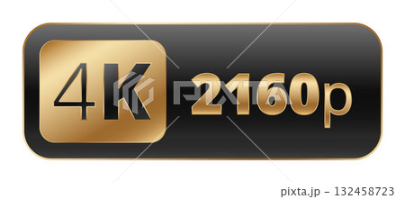 Elegant black and gold 4k 2160p icon for ultra high definition resolution Elegant black and gold 4k 2160p icon for ultra high definition resolution 132458723