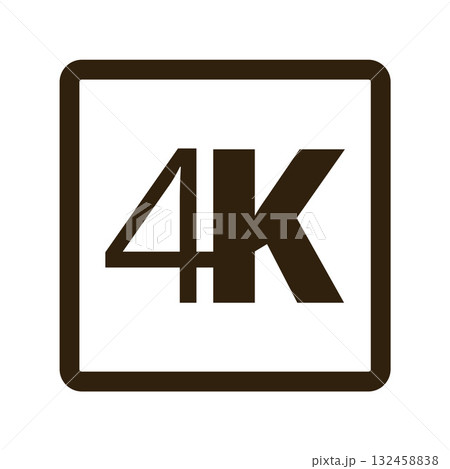 4k resolution icon in black and white...のイラスト素材 [132458838] - PIXTA