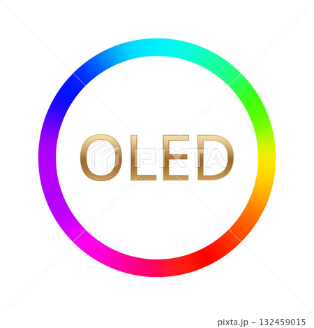 Colorful oled display technology icon with vibrant circular spectrum 132459015