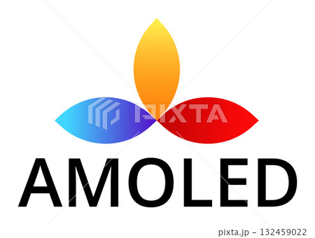 Amoled logo with vibrant leaf design in gradient colors 132459022