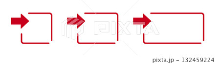 Red arrow and frame design progression in minimalist style 132459224