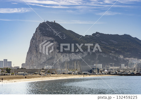 Playa Poniente Beach With Gibraltar in the Distance 132459225