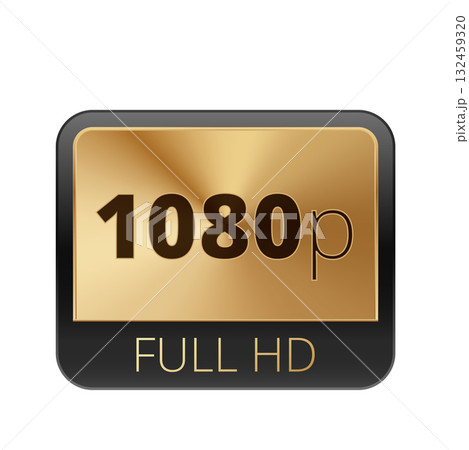 1080p full hd icon in gold on black background 1080p full hd icon in gold on black background 132459320