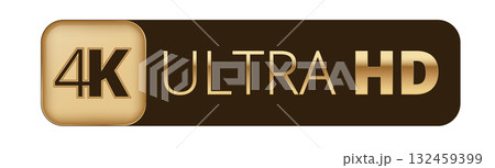 4k ultra hd icon in gold and brown design 4k ultra hd icon in gold and brown design 132459399