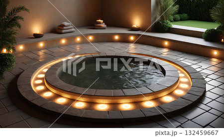 fashionable swimming pool covered with lights 132459667