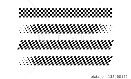 Racing flag line. Car finish stripe checkered pattern. Black and white rally start. Racing flag line. Car finish stripe checkered pattern. Black and white rally start. 132460153