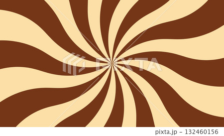 Chocolate swirl pattern. Spiral milk candy texture. Brown and beige twist lollipop with cream. Chocolate swirl pattern. Spiral milk candy texture. Brown and beige twist lollipop with cream. 132460156
