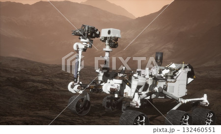 Curiosity rover navigates the rugged terrain of Mars, gathering vital data and imagery in its quest to uncover the secrets of the Red Planets geological history and potential life. Curiosity rover navigates the rugged terrain of Mars, gathering vital data and imagery in its quest to uncover the secrets of the Red Planets geological history and potential life. 132460551