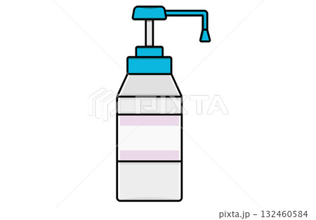 シンプルなアルコール消毒液のイラスト シンプルなアルコール消毒液のイラスト 132460584