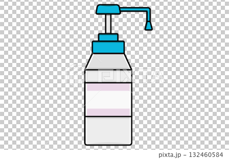 シンプルなアルコール消毒液のイラスト シンプルなアルコール消毒液のイラスト 132460584