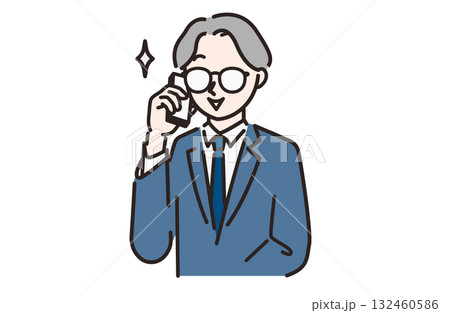 スーツを着ている通話中の男性 132460586
