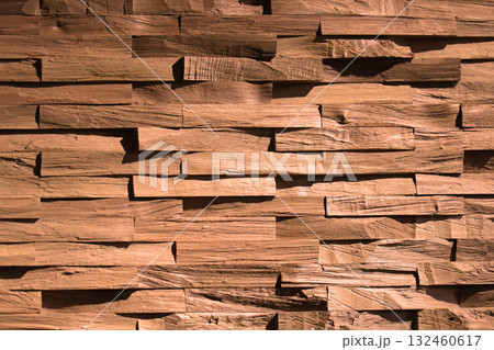 Wooden tiles wall pattern 132460617