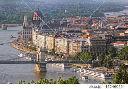 Chain bridge with Budapest architecture Chain bridge with Budapest architecture 132460694