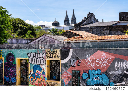 Traditional houses at Dragao do Mar, famous cultural center and tourist attraction in Fortaleza, Ceara, Brazil 132460827