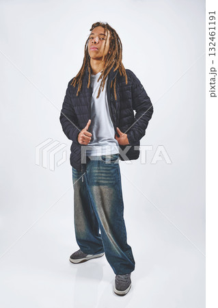 Young man with dreadlocks wearing street style fashion Young man with dreadlocks wearing street style fashion 132461191
