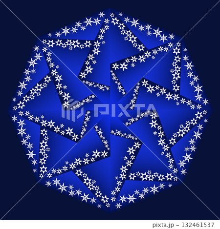 White snowflakes on dark blue geometric background White snowflakes on dark blue geometric background 132461537