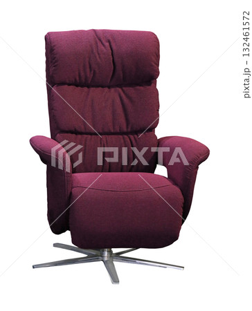 Purple textile armchair isolated on white 132461572
