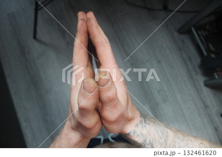 hands folded palms to each other for prayer hands folded palms to each other for prayer 132461620