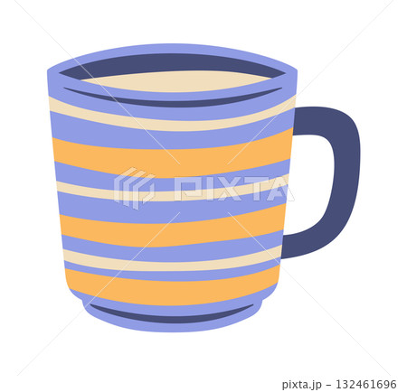 Tea mug with line stripes 132461696