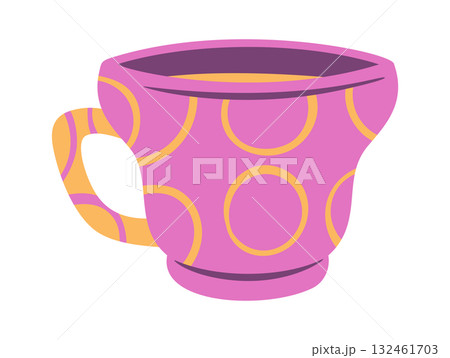 Ceramic tea cup with circles Ceramic tea cup with circles 132461703