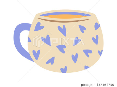 Tea cup cute love hearts 132461730