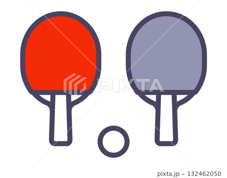 Two table tennis rackets. Color icon. Two table tennis rackets. Color icon. 132462050