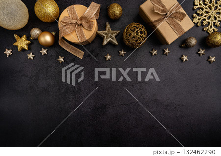 Christmas and Happy New background 132462290