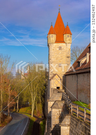 Tower on city wall in Rothenburg ob der Tauber, Rothenburg, Germany Tower on city wall in Rothenburg ob der Tauber, Rothenburg, Germany 132462497
