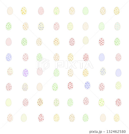 Pastel Easter Pattern of Dotted Elements on Transparent Background 132462580