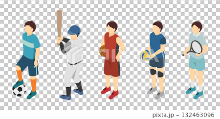 等距插畫：體育（男子） 132463096