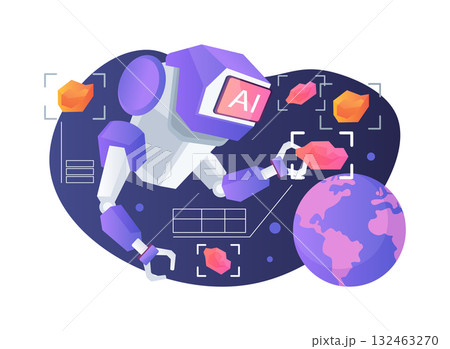 AI-Predictive Extravehicular Activity Planning abstract concept vector illustration. AI-Predictive Extravehicular Activity Planning abstract concept vector illustration. 132463270