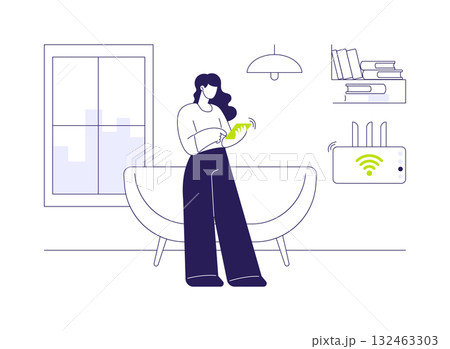 Wireless networks abstract concept vector illustration. 132463303