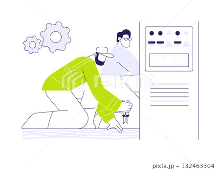 Wired networks abstract concept vector illustration. Wired networks abstract concept vector illustration. 132463304