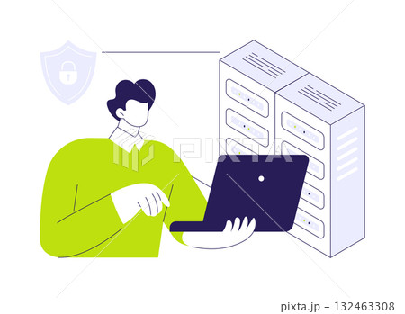 Datacenter security abstract concept vector illustration. 132463308