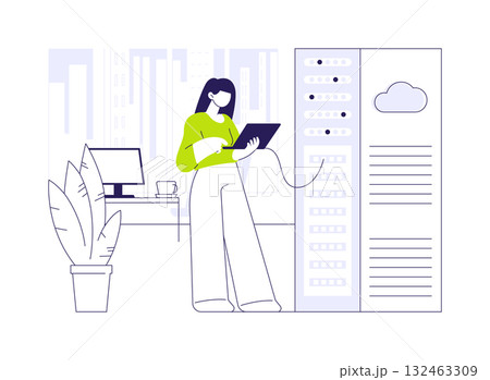 Datacenter network infrastructure abstract concept vector illustration. 132463309