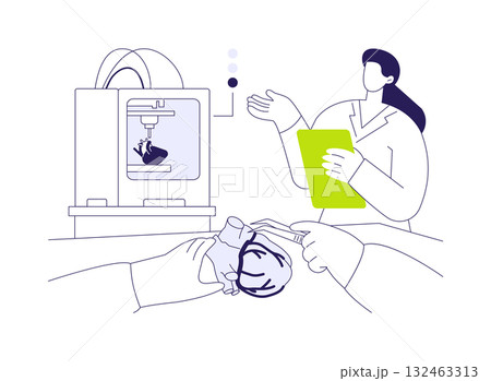 3D printed anatomical model abstract concept vector illustration. 132463313