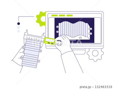 3D printing prototyping abstract concept vector illustration. 3D printing prototyping abstract concept vector illustration. 132463319
