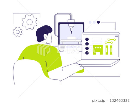 3D printing slicing app abstract concept vector illustration. 132463322