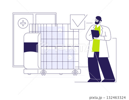 Robotic lifting machines abstract concept vector illustration. Robotic lifting machines abstract concept vector illustration. 132463324
