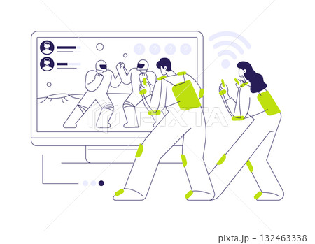 Immersive entertainment abstract concept vector illustration. 132463338