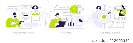 AI marketing solutions isolated cartoon vector illustrations se 132463380